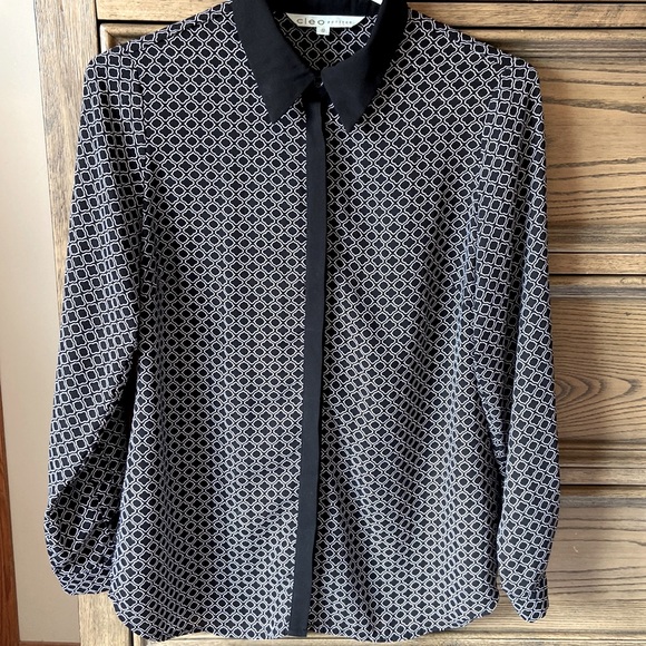 Beautiful blouse for the office. Black and white, size XS Cleo Petites - Picture 1 of 4